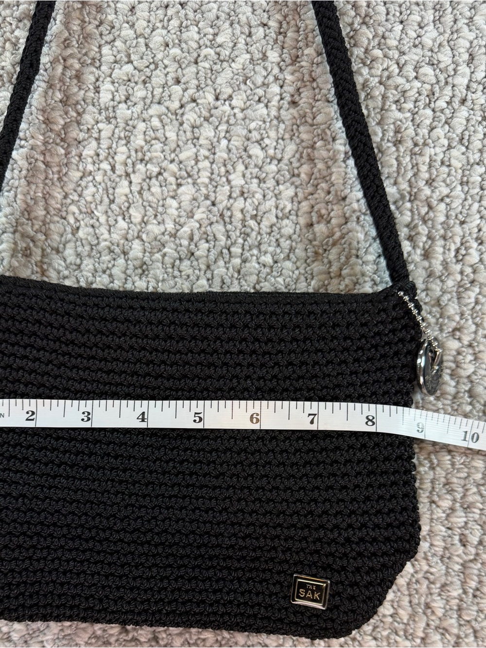 NWOT ‘The Sak’ Small Black Hand Crocheted Shoulder Bag - Picture 14 of 15